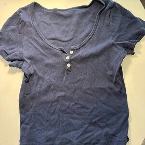 Brandy Melville Navy Blue Shirt O/S